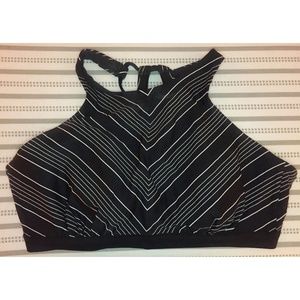 ATHLETA Striped High-Neck Bikini Top - 38D/DD